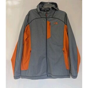 The North Face Hooded Jacket Men's XL Zip Gray & Orange